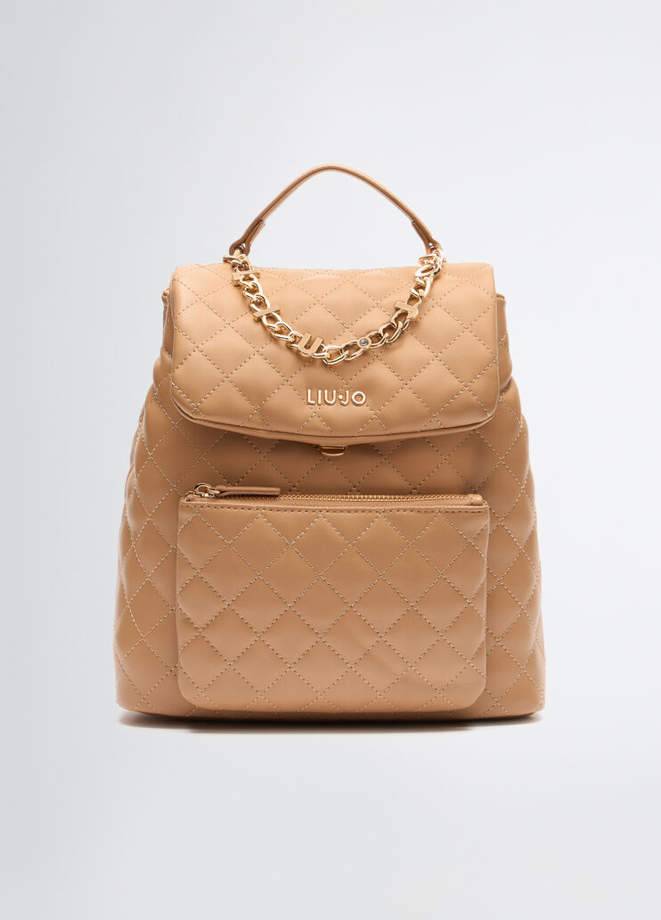 Quilted backpack camel Liu Jo - medium Quilted backpack camel Liu Jo - medium