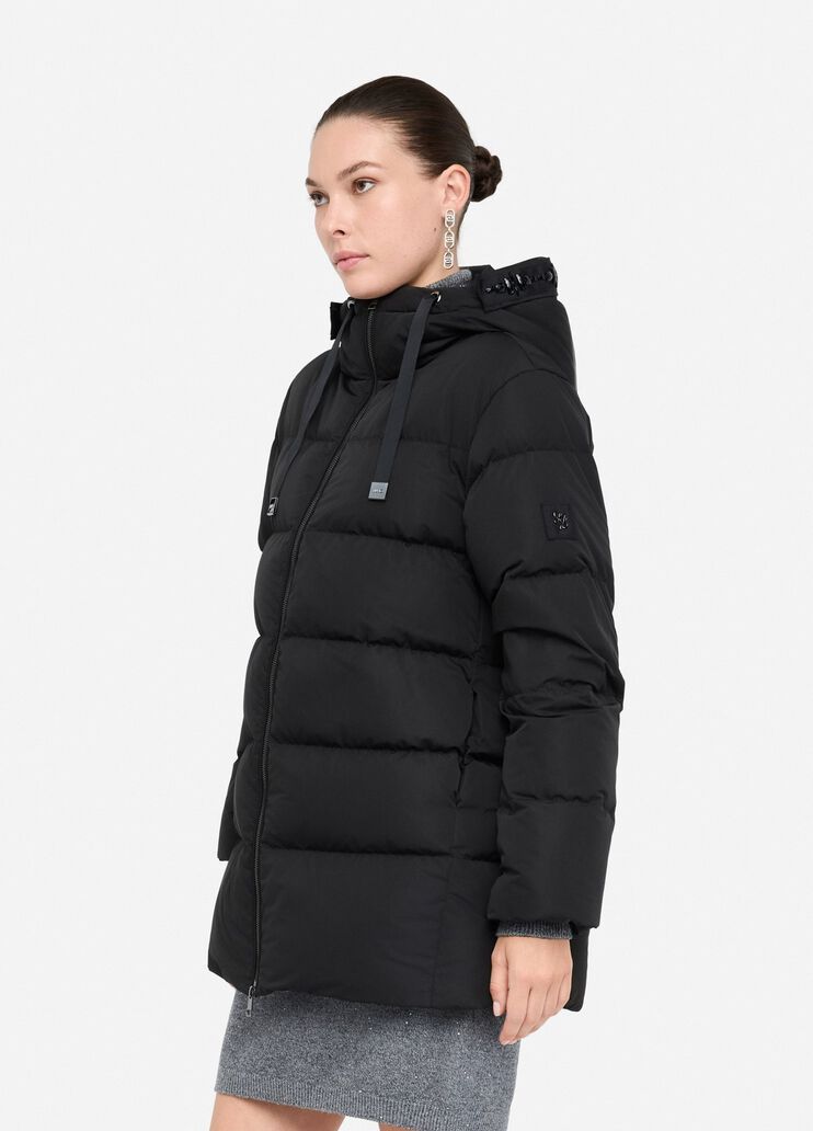 Down jacket with bejewelled embroidery black Liu Jo - large image number 3 Down jacket with bejewelled embroidery black Liu Jo - large image number 3