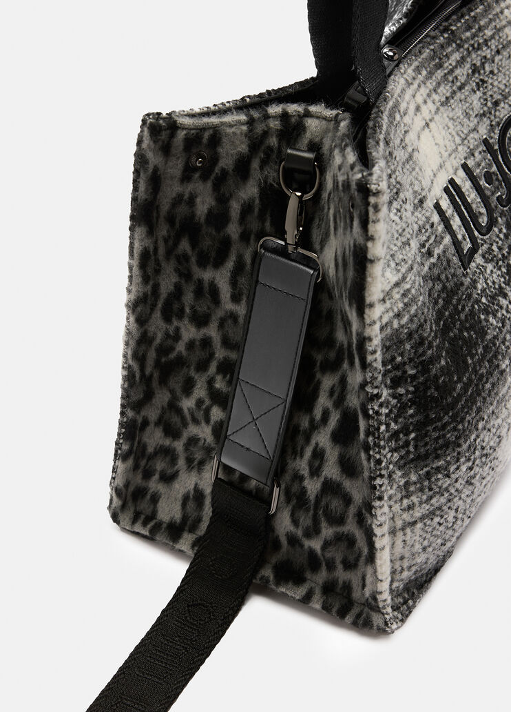 Großer Shopper mit Animal-Print Karomuster Liu Jo - large image number 5