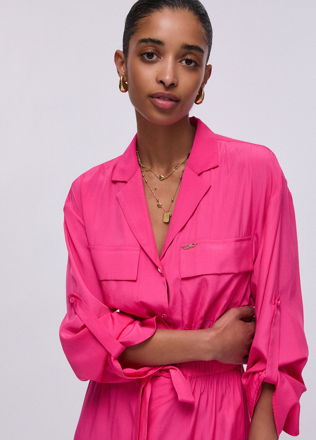 Kurzes Hemdblusenkleid Rosa Liu Jo - large image number 4