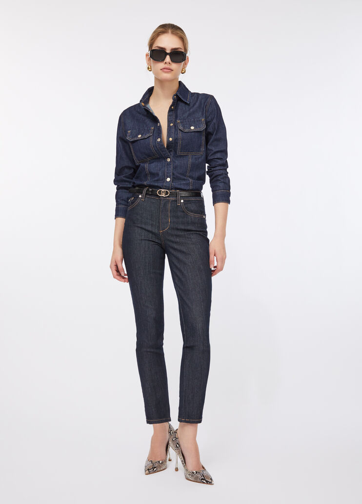 Рубашка из денима классический оттенок Liu Jo - medium