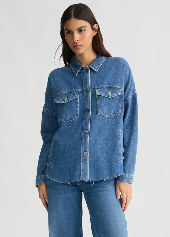 Surchemise en denim denim bleu foncé Liu Jo - large image number 0