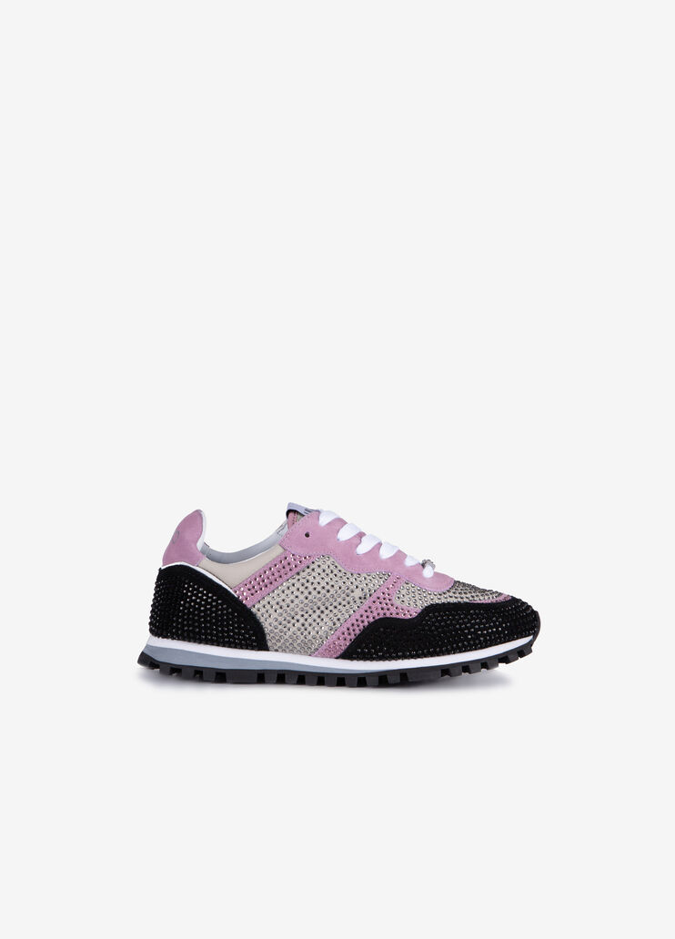 Suede sneakers with rhinestones Black/Orchid Liu Jo - large image number 0 Suede sneakers with rhinestones Black/Orchid Liu Jo - large image number 0