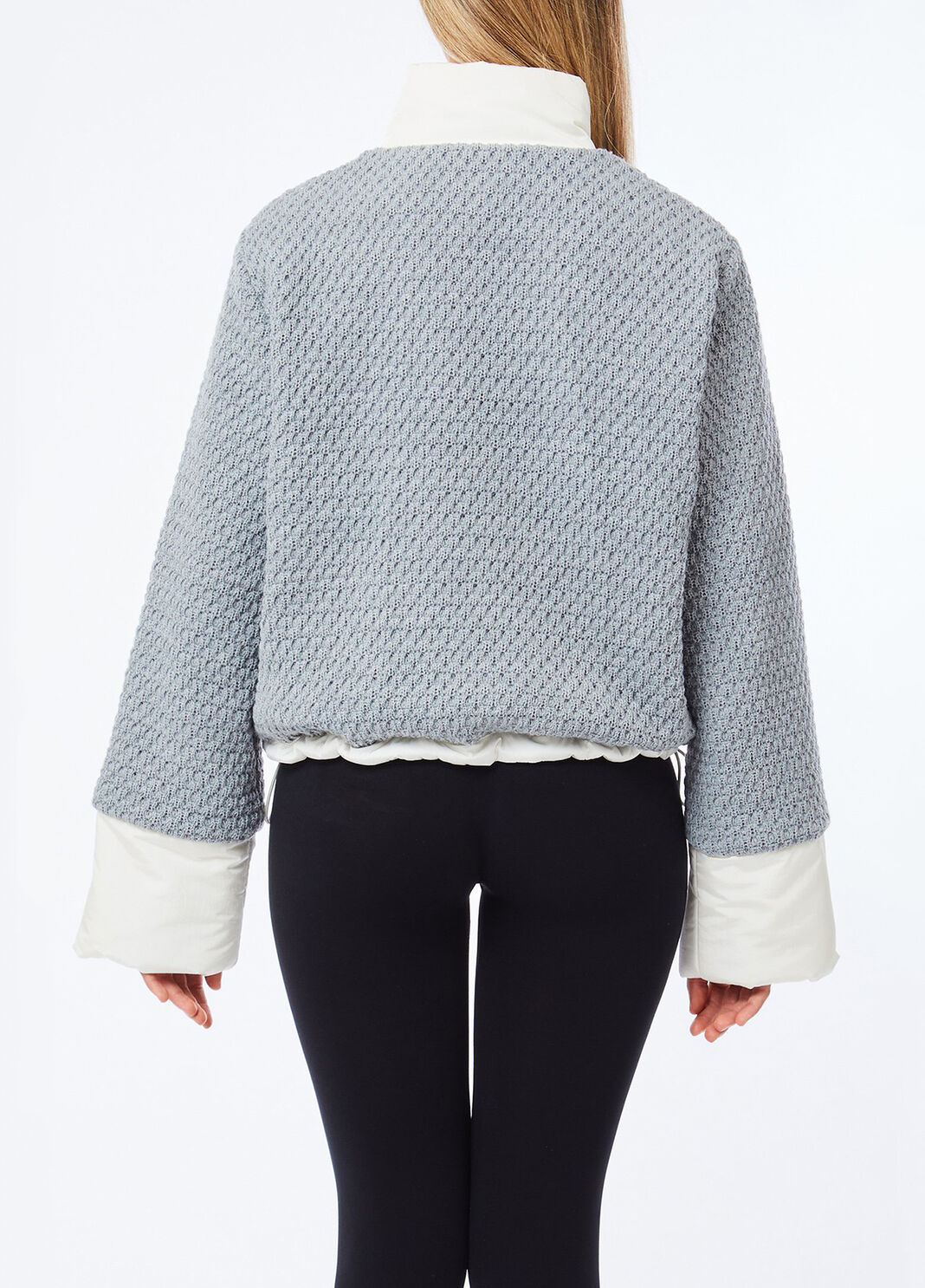 Quilted nylon and mesh jacket grey pinstripe Liu Jo - large image number 1