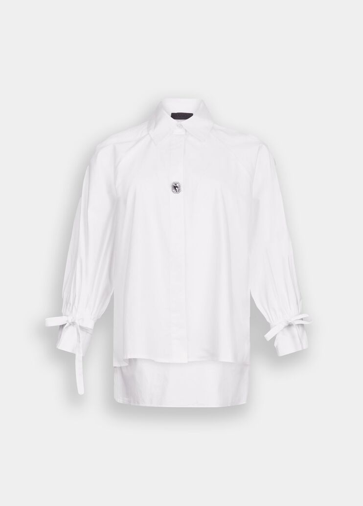 Cotton shirt with ties white Liu Jo - medium Cotton shirt with ties white Liu Jo - medium