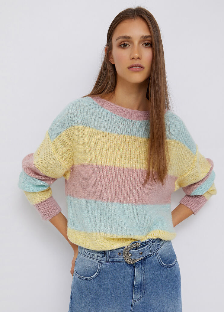 Striped jumper with micro sequins multicolour Liu Jo - large image number 0 Striped jumper with micro sequins multicolour Liu Jo - large image number 0