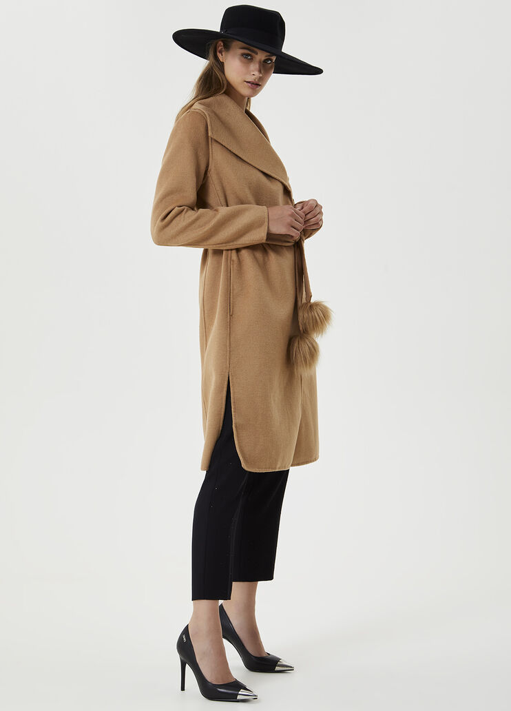 Abrigo largo con pompón Marrón Liu Jo - large image number 3