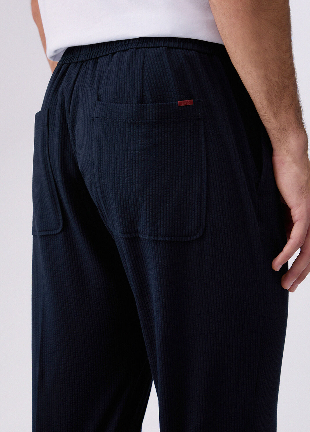 Seersucker trousers  dark blue Liu Jo - large image number 4