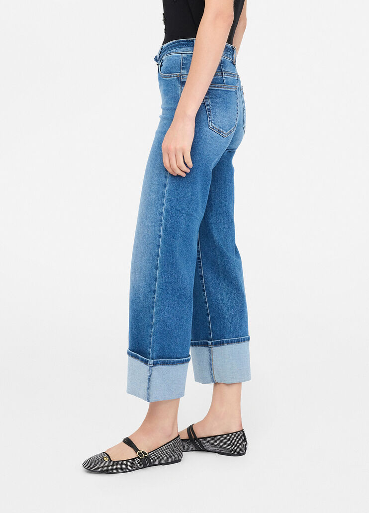 Cropped jeans with turn-ups blue denim Liu Jo - large image number 3 Cropped jeans with turn-ups blue denim Liu Jo - large image number 3