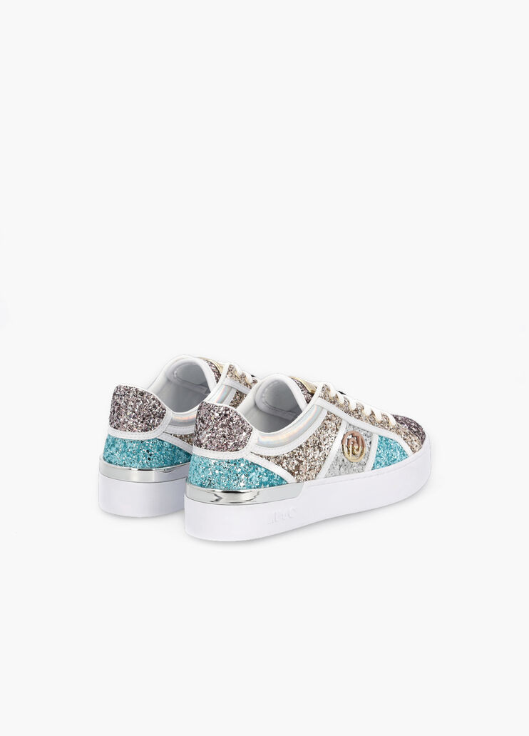Sneakers with multicolour glitter pink/silver/turquoise Liu Jo - large image number 1 Sneakers with multicolour glitter pink/silver/turquoise Liu Jo - large image number 1