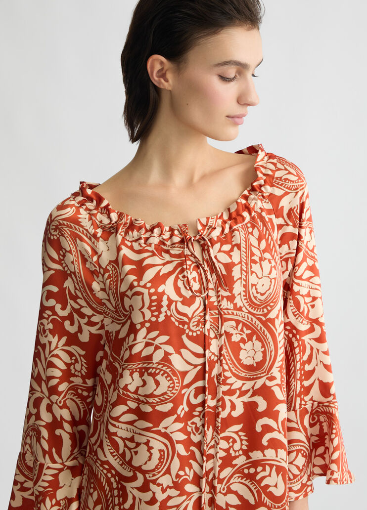 Printed twill dress terracotta Liu Jo - large image number 2 Printed twill dress terracotta Liu Jo - large image number 2