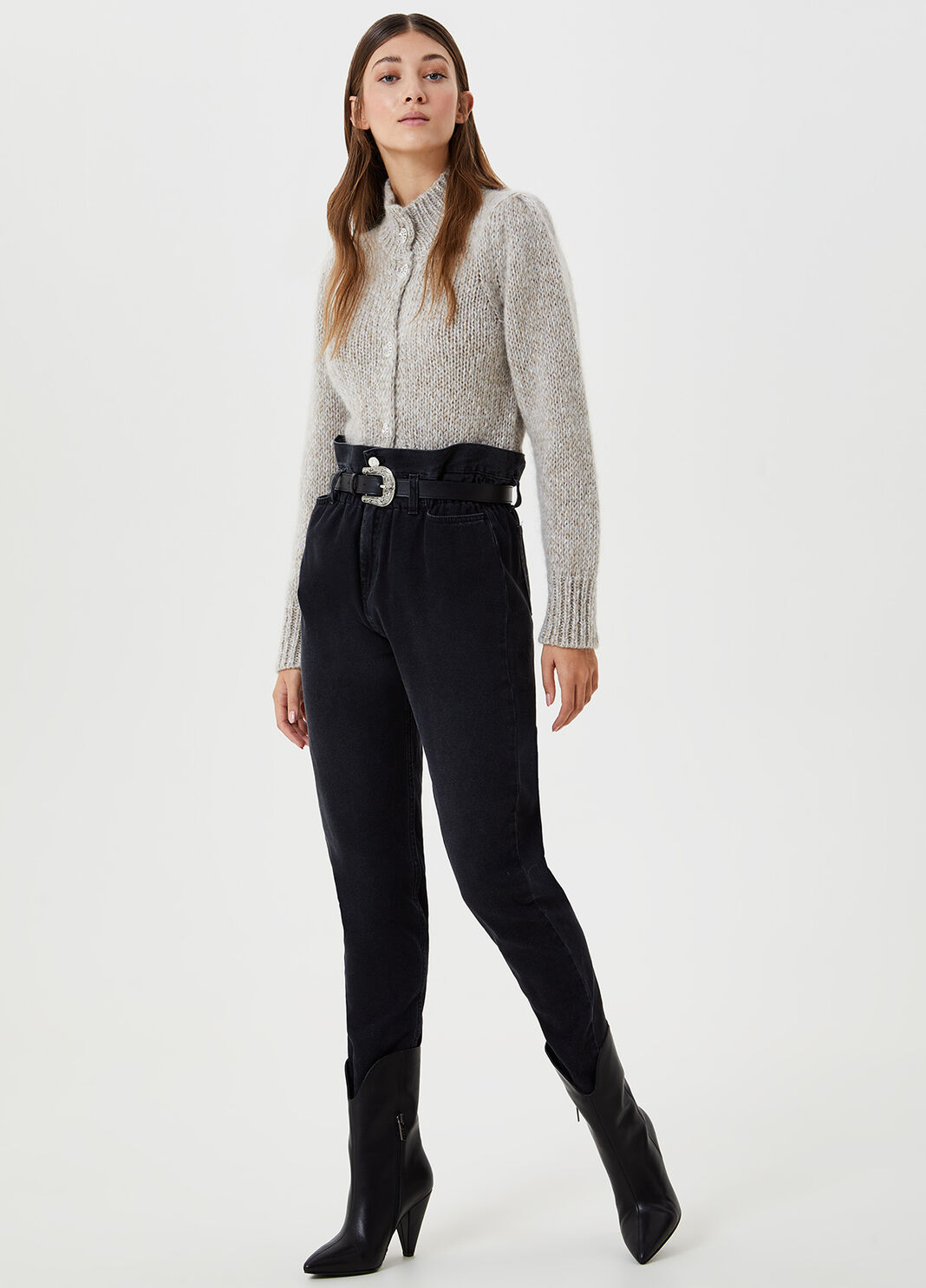 Cardigan with jewel buttons Beige Liu Jo - large image number 3