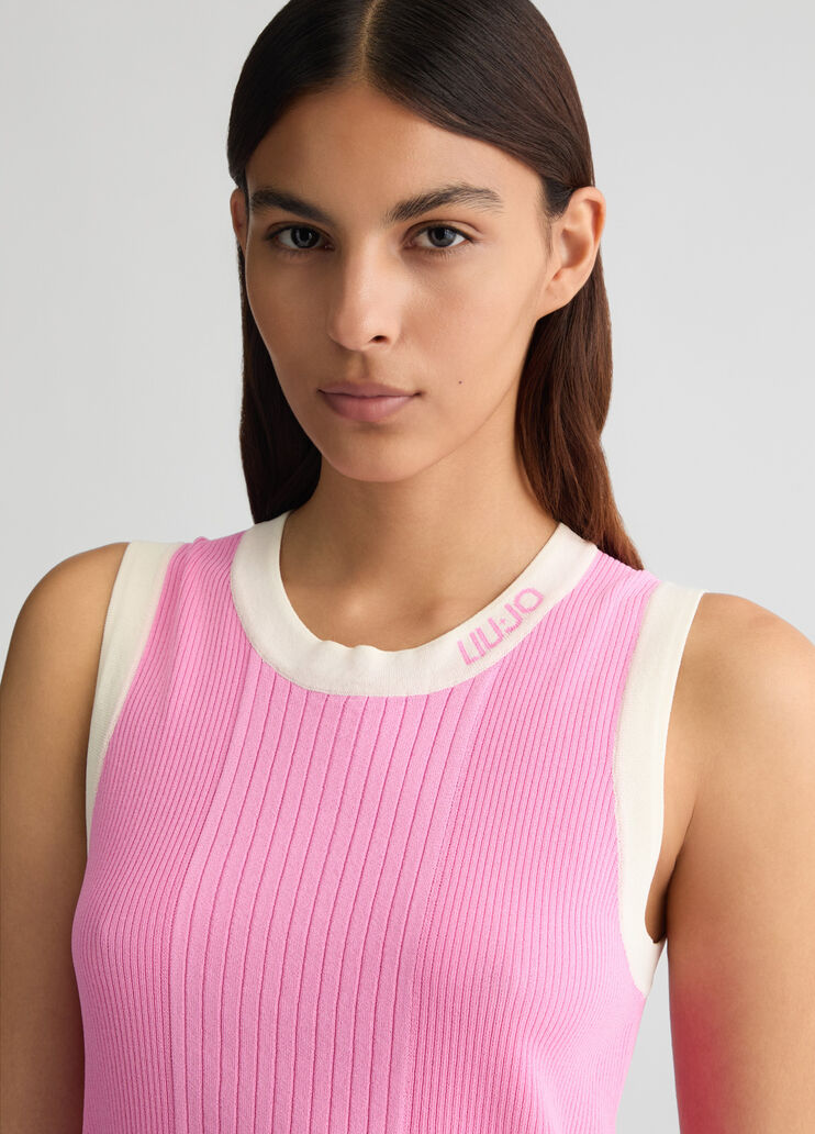 Pink knit top pink Liu Jo - large image number 2 Pink knit top pink Liu Jo - large image number 2