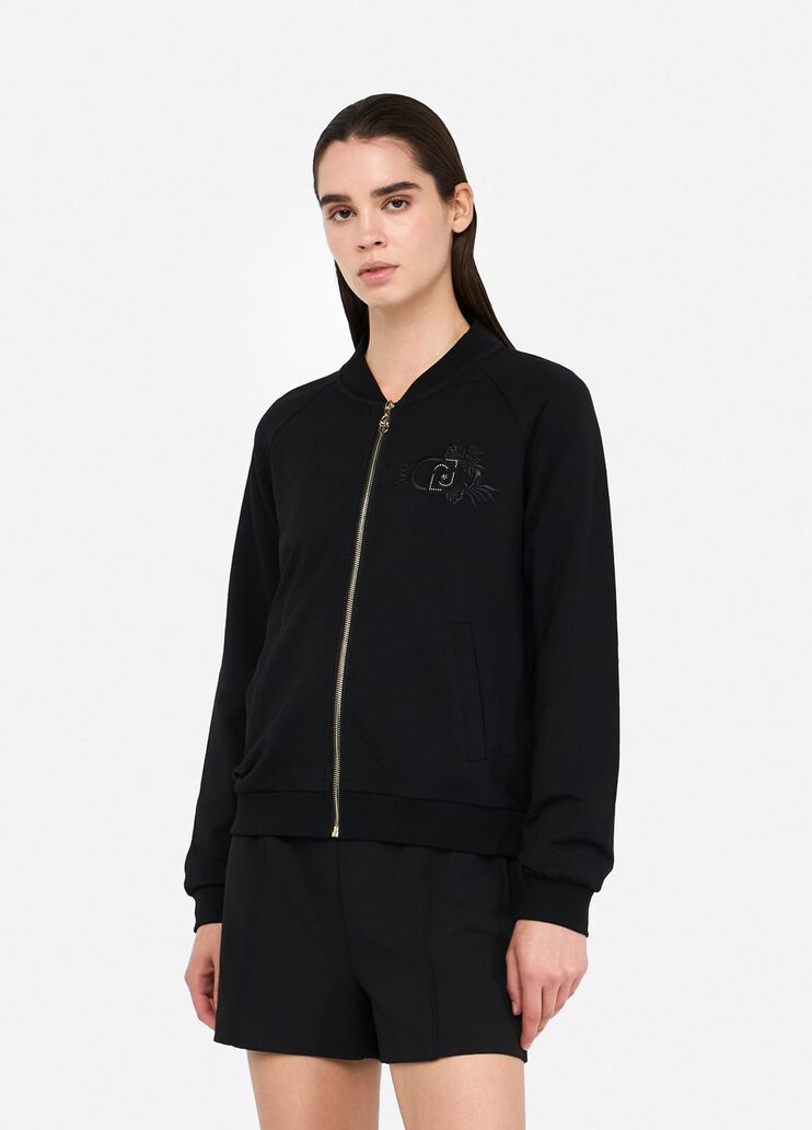 Fleece bomber jacket black Liu Jo - medium Fleece bomber jacket black Liu Jo - medium