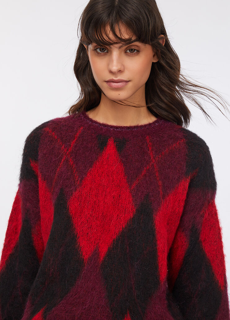 Diamond-patterned wool and alpaca jumper red Liu Jo - medium