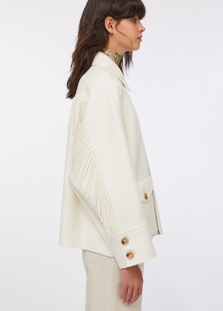 Wool pea coat with fringes butter Liu Jo - large image number 4
