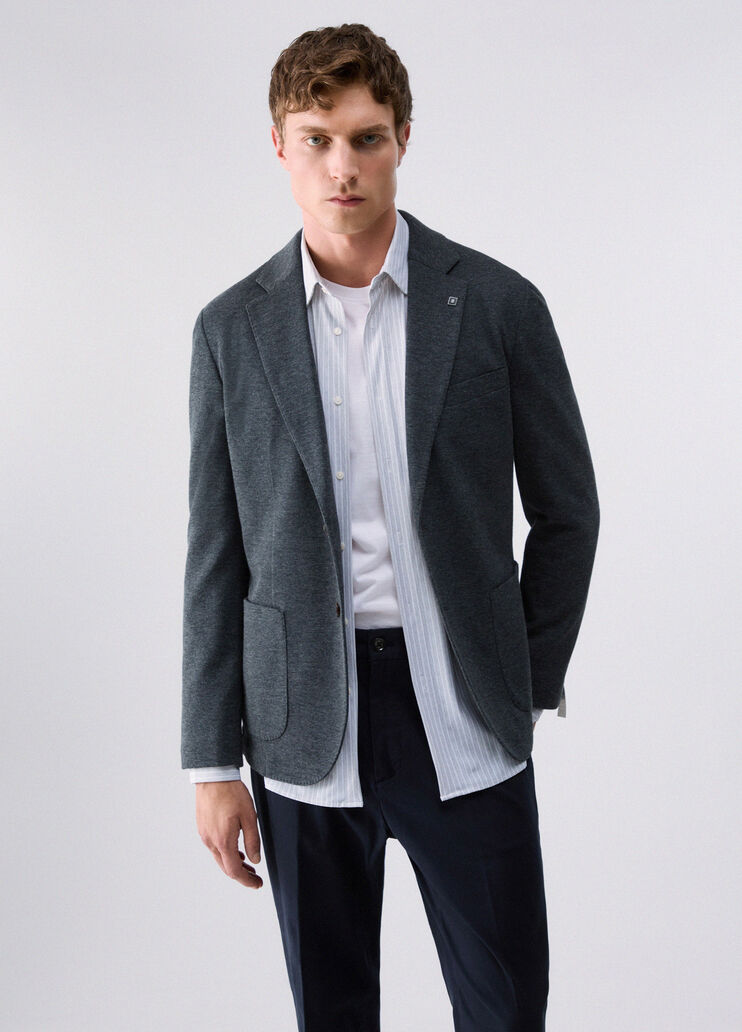 Jacket in piqu&eacute; jersey dark grey Liu Jo - medium