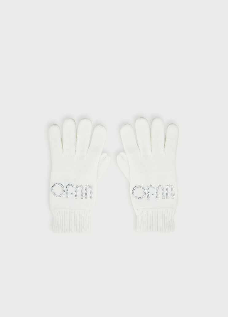 Gloves with logo Wool White Liu Jo - large image number 0