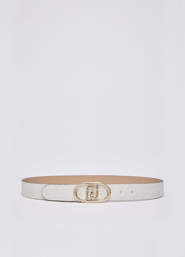 Ceinture r&eacute;versible blanc et beige Liu Jo - medium