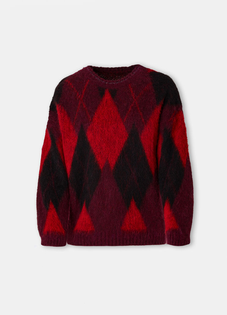 Diamond-patterned wool and alpaca jumper red Liu Jo - large image number 6