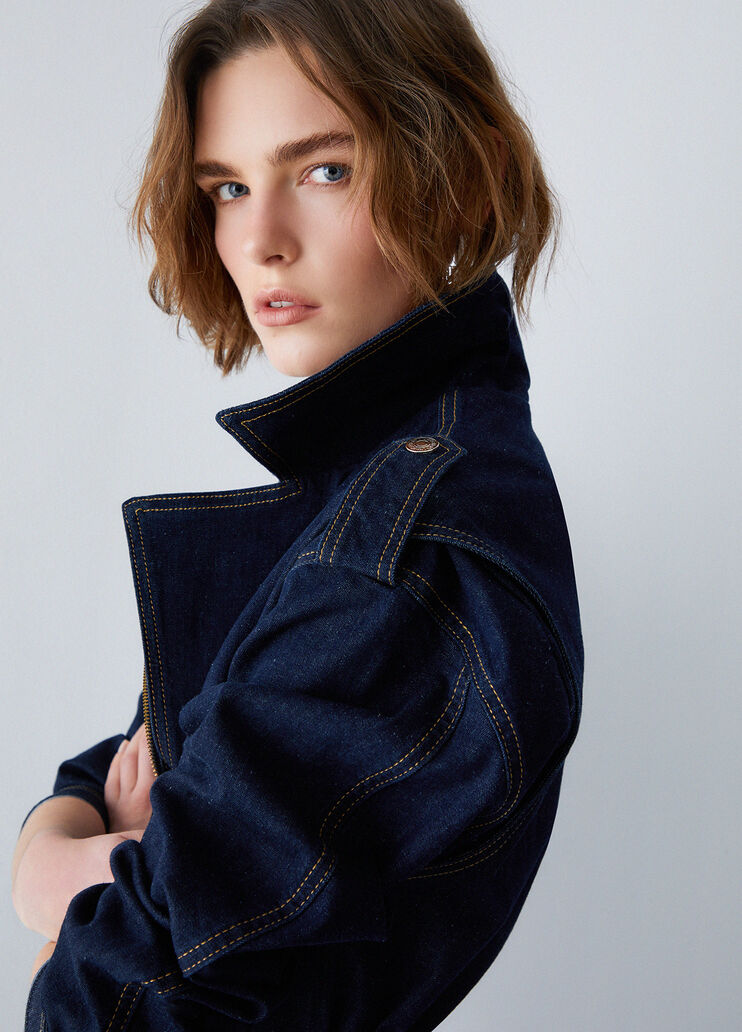 Jeansjacke mit G&uuml;rtel Dunkles Denimblau Liu Jo - large image number 2