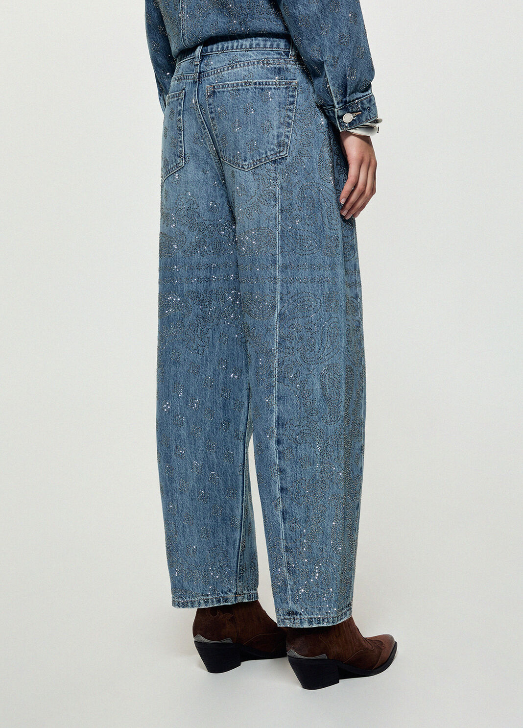 Jeans Balloon mit Strass dunkelblauer Denim Liu Jo - large image number 1