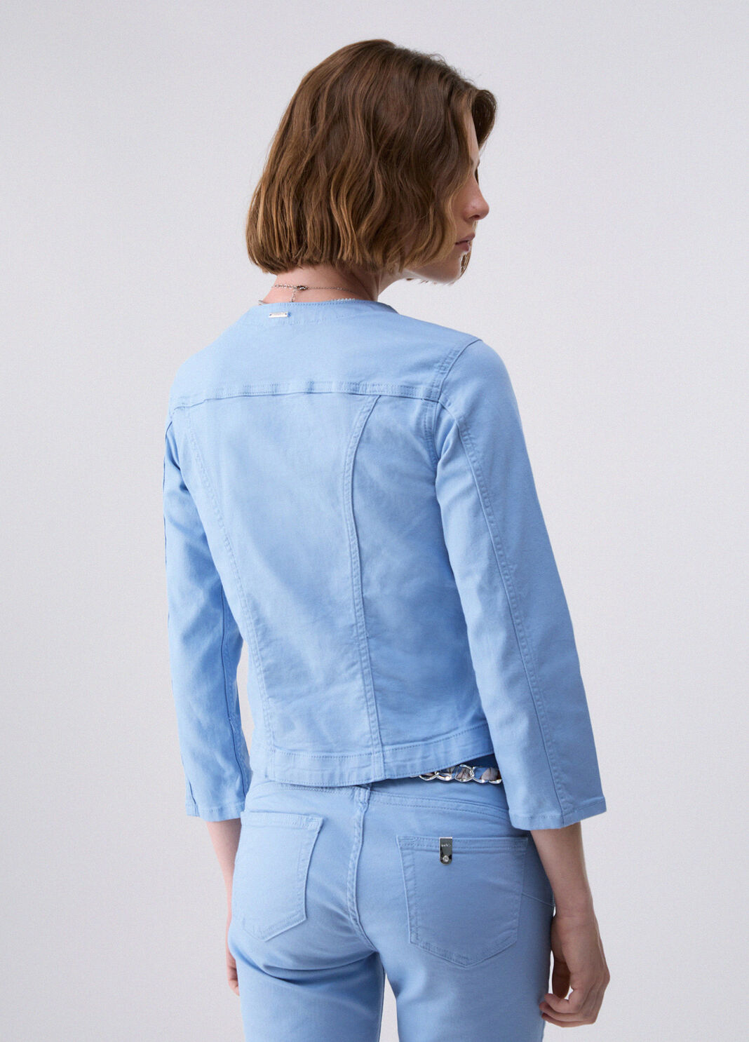 Giacca leggera in gabardine azzurro Liu Jo - large image number 1