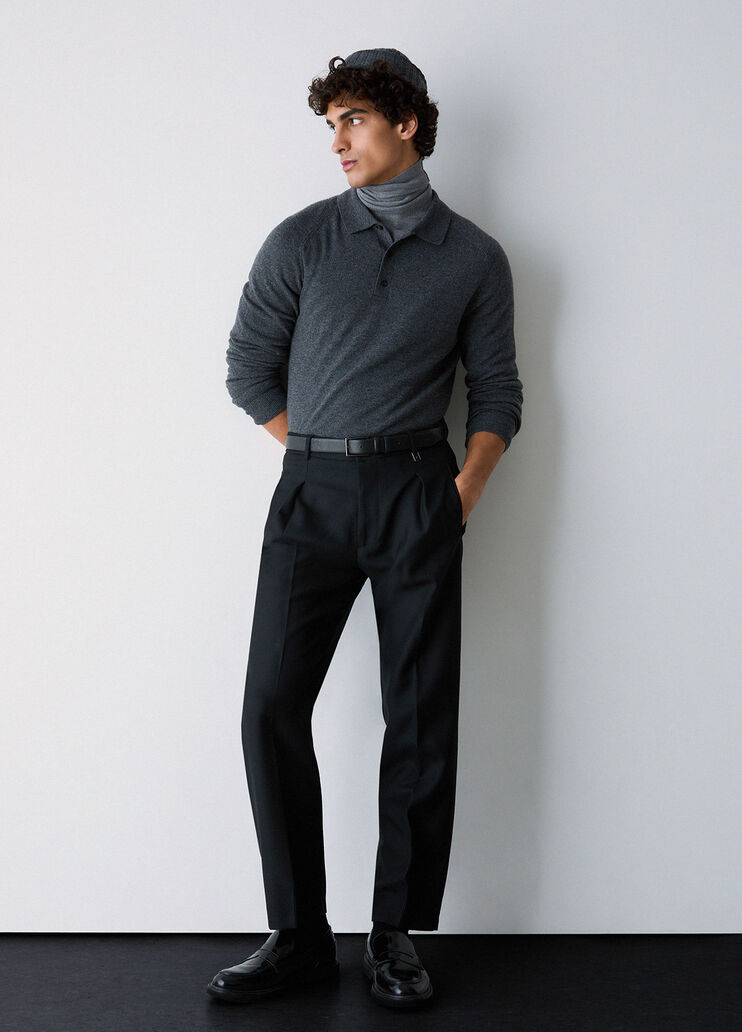 Poloshirt aus Wolle und Kaschmir Dunkelgrau Liu Jo - medium