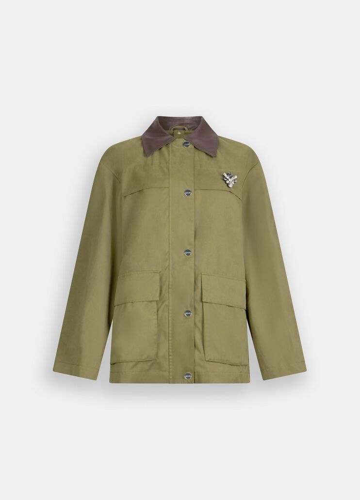 Jacket with bejewelled embroidery military green Liu Jo - large image number 6