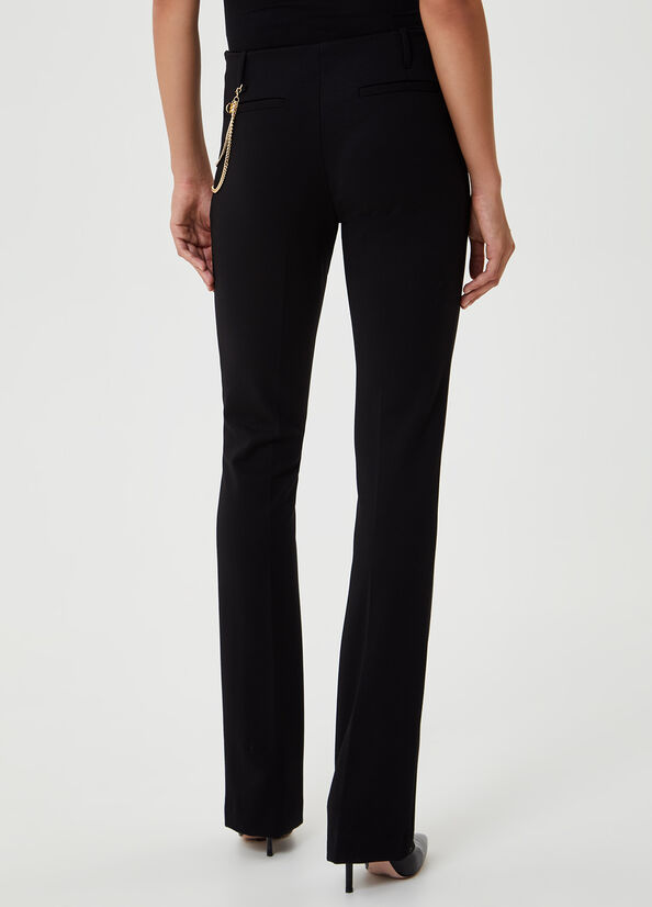 Pantalón bootcut con cadena Negro Liu Jo - large image number 1
