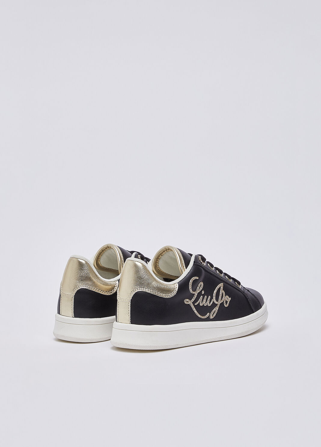 Glitter Logo Sneakers black/gold Liu Jo - large image number 2
