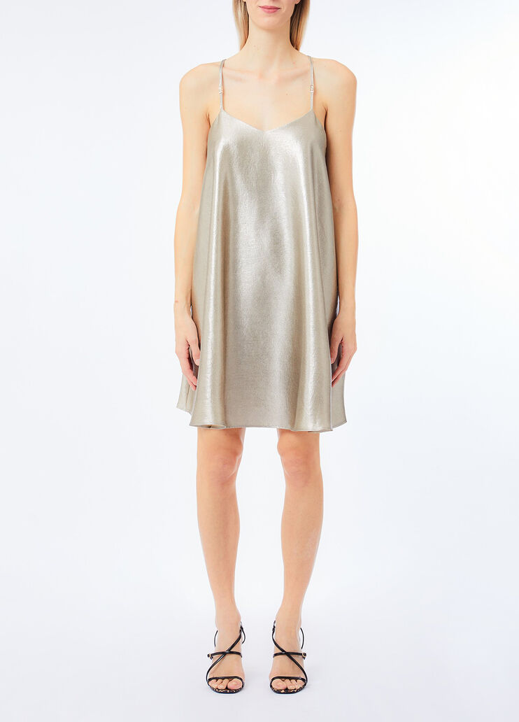 Kleid aus Cr&ecirc;pe in Metallic-Optik Gold Liu Jo - medium