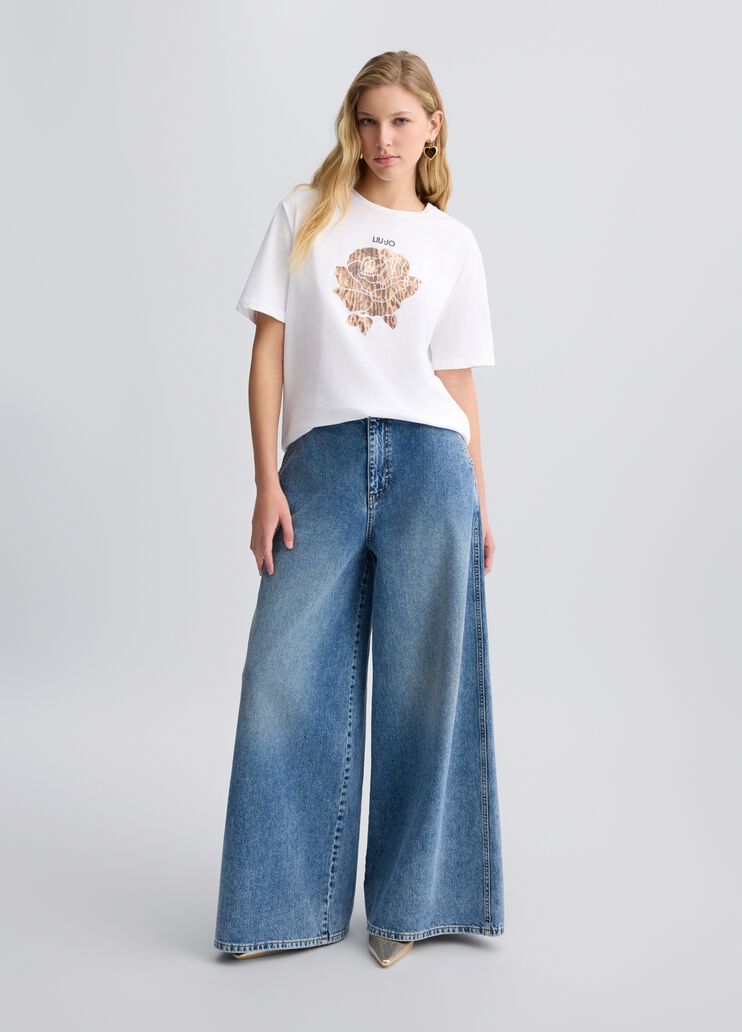 T-shirt with animal-print flower leopard Liu Jo - large image number 5