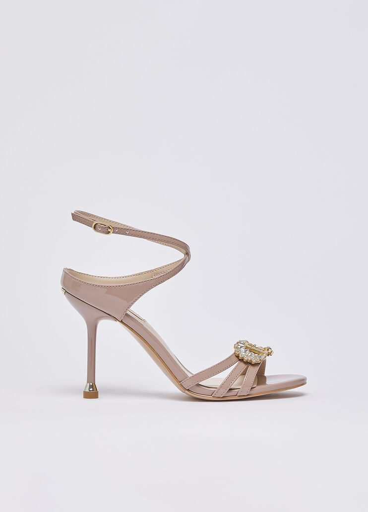 Sandali in vernice con logo gioiello nude Liu Jo - medium