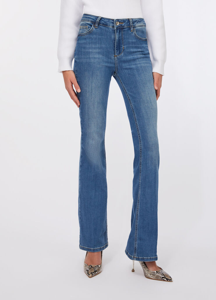 Jean évasé bottom up denim foncé Liu Jo - large image number 0