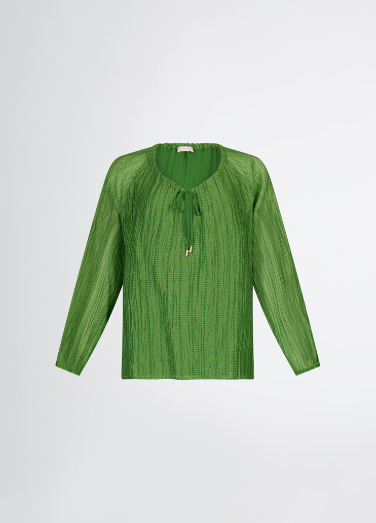Blouse with string fastening green Liu Jo - large image number 6 Blouse with string fastening green Liu Jo - large image number 6