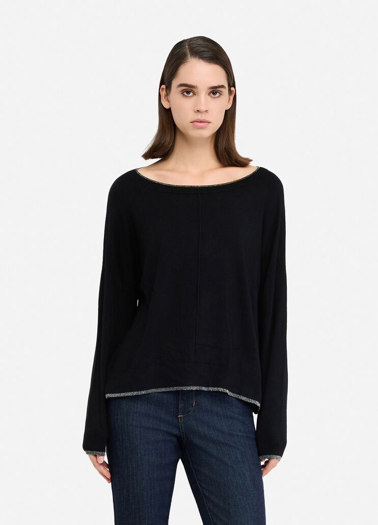 Джемпер с люрексом&reg; черный Liu Jo - large image number 0