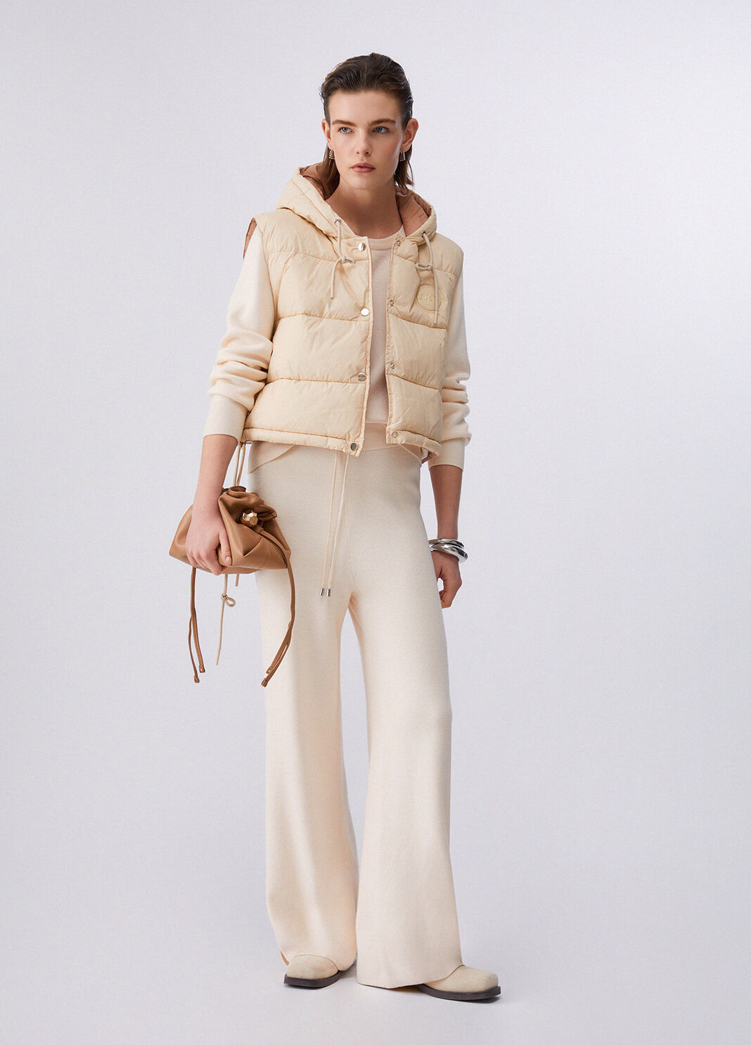 Gilet cropped &agrave; capuche beige Liu Jo - large image number 5