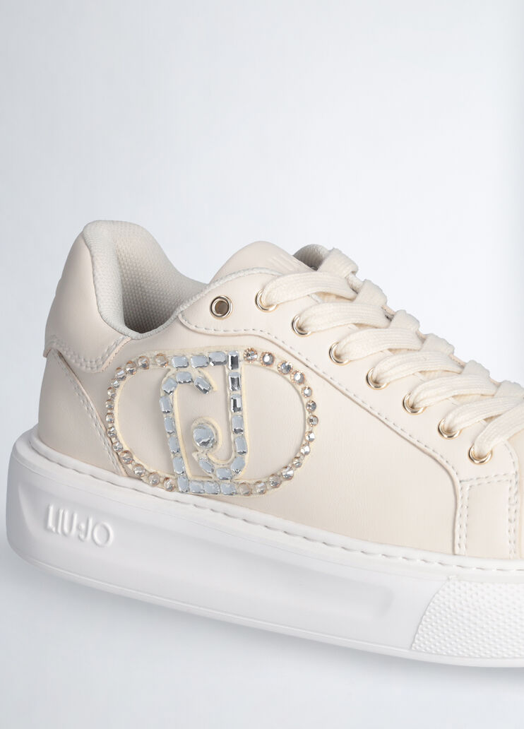 Sneakers with jewel logo beige Liu Jo - large image number 6 Sneakers with jewel logo beige Liu Jo - large image number 6