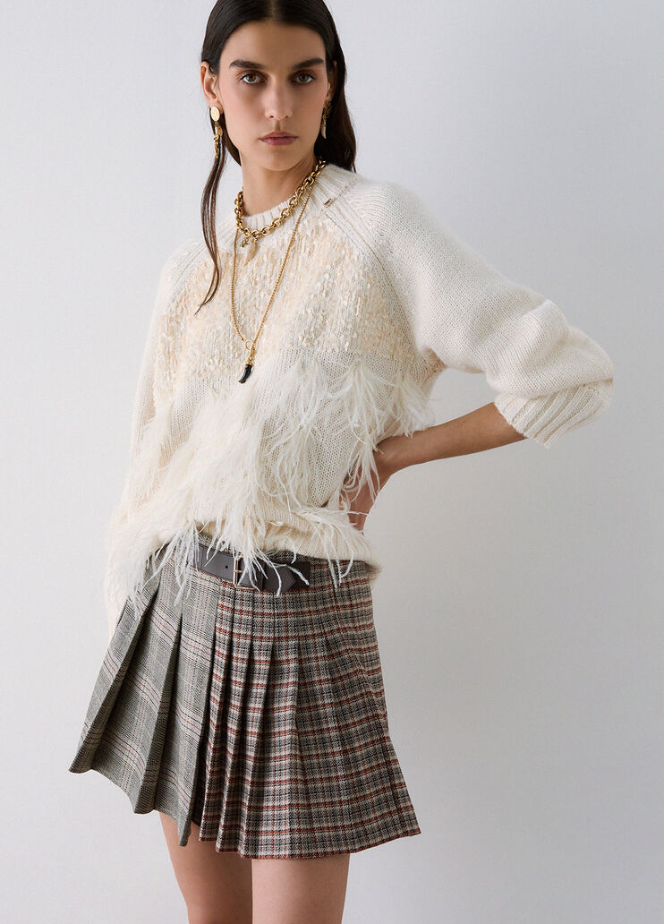 Pleated miniskirt beige check Liu Jo - medium
