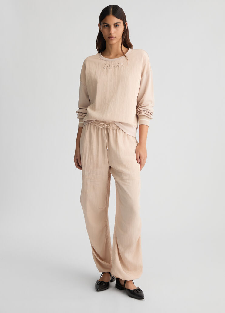 Sweatshirt with logo beige Liu Jo - medium Sweatshirt with logo beige Liu Jo - medium