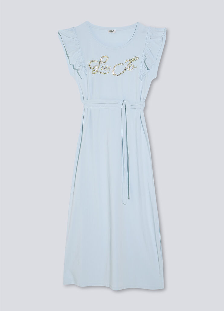 Длинное экологичное платье светло-голубой Liu Jo - large image number 4