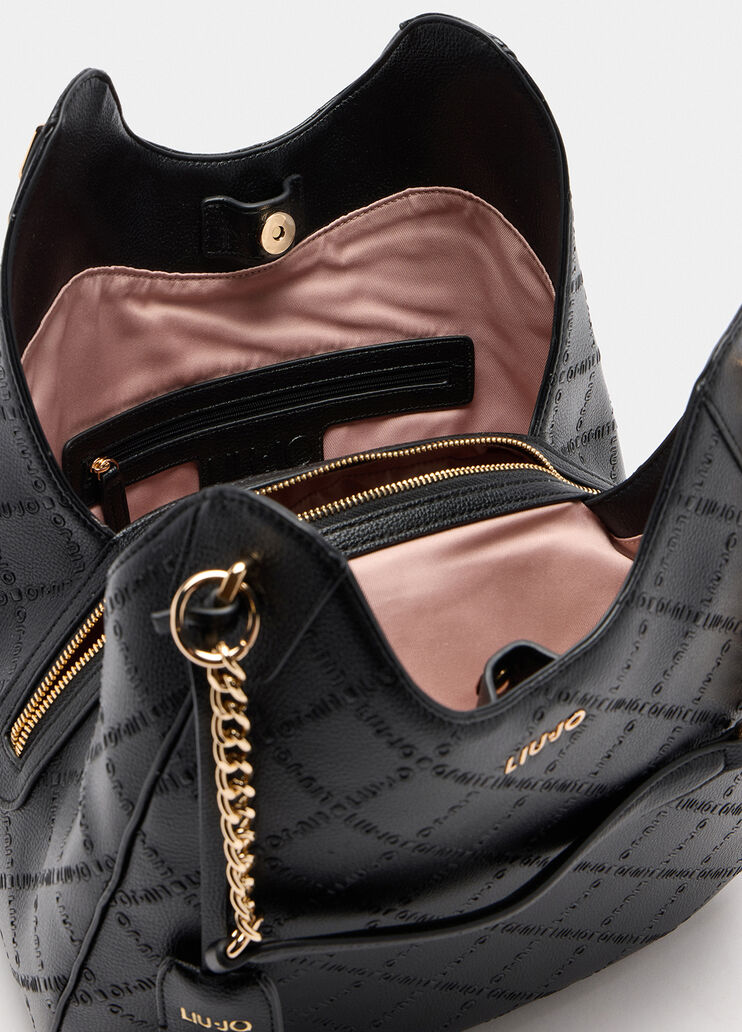 Borsa a mano con logo nero Liu Jo - large image number 3