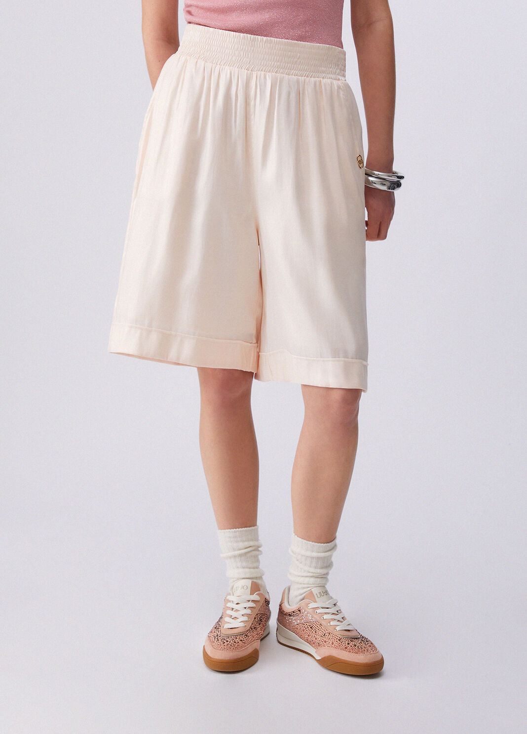 Bermudashorts aus beschichtetem Gewebe Champagner Liu Jo - large image number 0