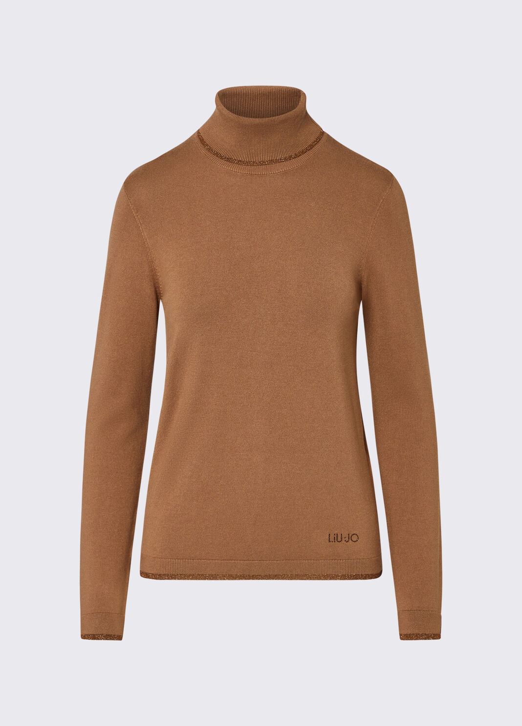 Водолазка с отделкой Lurex&reg; бежевый Liu Jo - large image number 6