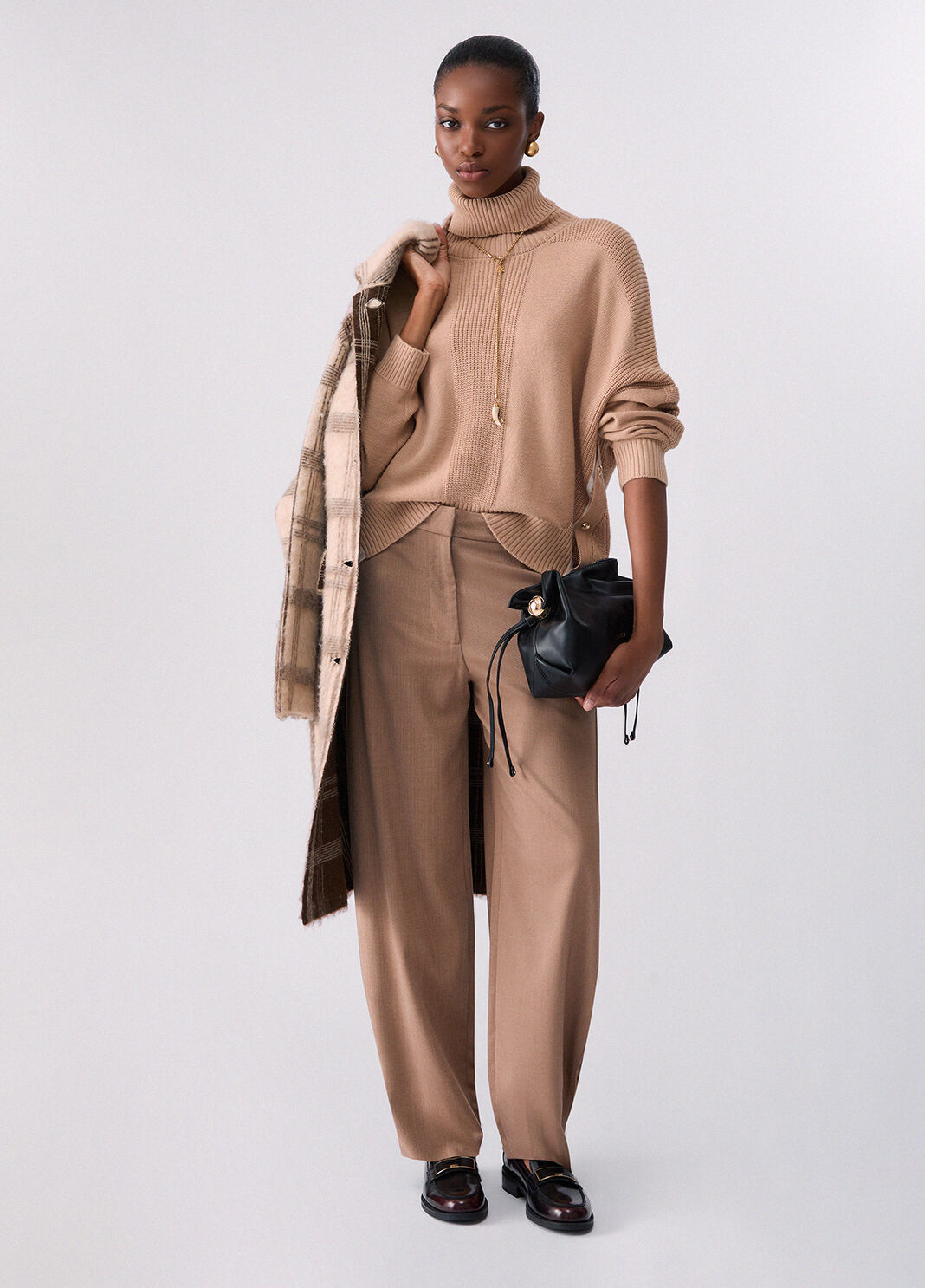 Wool Blend Turtleneck with Buttons beige Liu Jo - large image number 5
