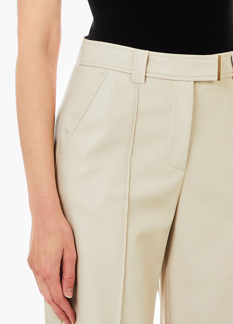 Palazzo-Hose aus beschichtetem Gewebe grau Liu Jo - large image number 2