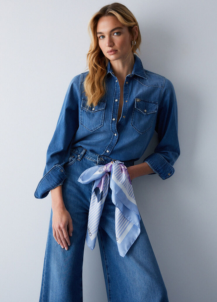 Foulard con fiore viola Liu Jo - medium