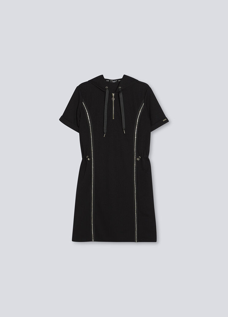 Kurzes Kleid mit Kapuze Schwarz Liu Jo - large image number 4