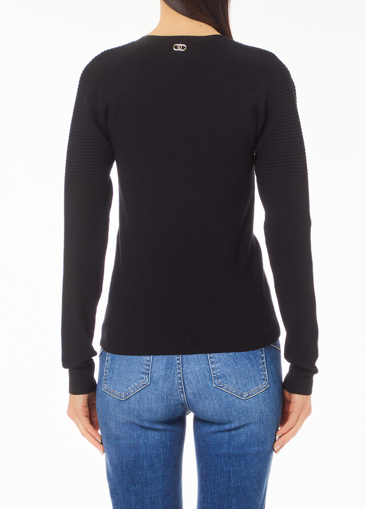 Pull avec boutons noir Liu Jo - medium Pull avec boutons noir Liu Jo - medium